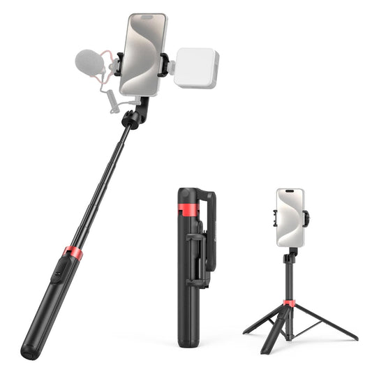 SmallRig ST-25 Mobile Phone Selfie Stick Tripod with Bluetooth Remote Control, Extendable Rod Up to 52" Max, 1/4" Screw and Cold Shoe Mounts for iPhone and Android Smartphones