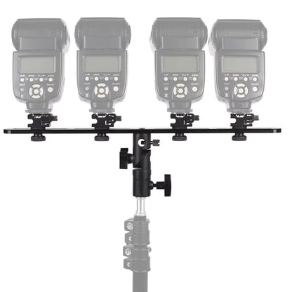 Pxel Quad / Dual Light Stand Bracket with Umbrella Reflector Holder, 1/4 & 3/8 Inches Cold Shoe with 180° Vertical Adjustment & Adjustable Hot Shoe Mount for Camera Flash Speedlite, Studio Lights & Photography Accessories | LS12 LS13