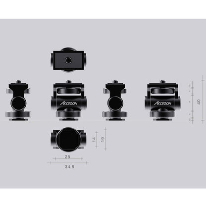 [CLEARANCE] Accsoon AA-01 Aluminum 1/4" Adjustable Cold Shoe Mount Adapter for Videography & Photography Camera Accessories, Video Light, Microphone, Field Display Monitor, Phone Holder