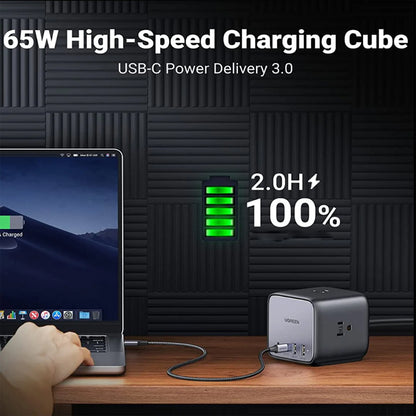 [CLEARANCE] UGREEN DigiNest Cube 65W USB C GaN Charging Station - 7-Port Desktop Charger with 6ft Extension Cord for iPhone Pro Max, iPad, MacBook, Huawei, Samsung Galaxy Plus Ultra, Google Pixel, Smartphone, Tablet, Laptop, etc. | 40861