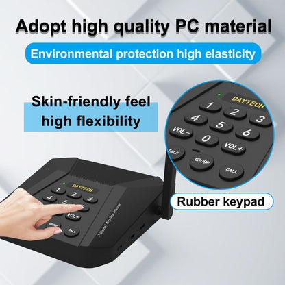 DAYTECH CI05US Multi-Channel Wireless Intercom System 1500m Long Range Two-Way Transmission for Home, Office, Hotel, Restaurant, Cafe, Clinic, Hospital
