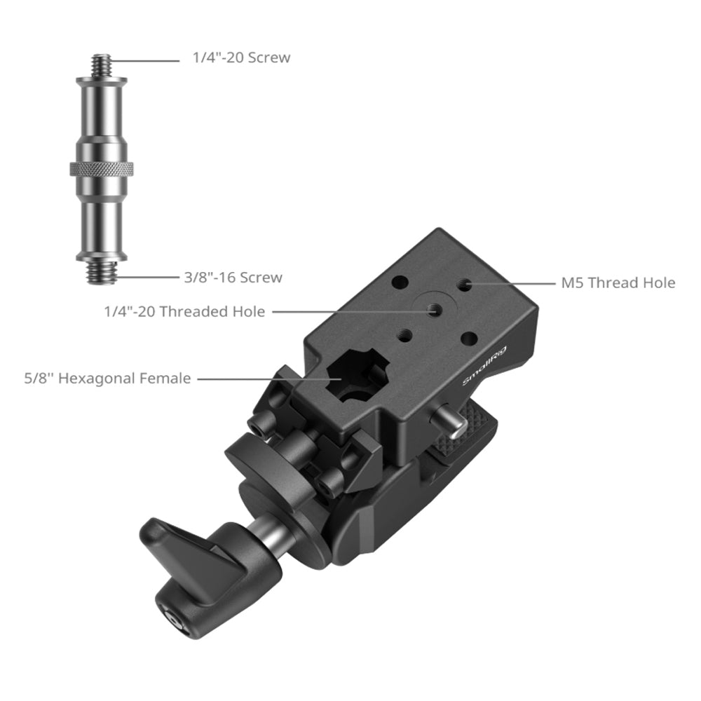 SmallRig 20.6-Inch Aluminum Magic Arm & Super Clamp Kit with Ball Head & 1/4"-20 & 3/8"-16 Top Screw for Cameras, Field Monitors, Video Lights, Microphones, Light Stands, Tripods, Desktop & Mounting Tubes & Rails | 4862 4861