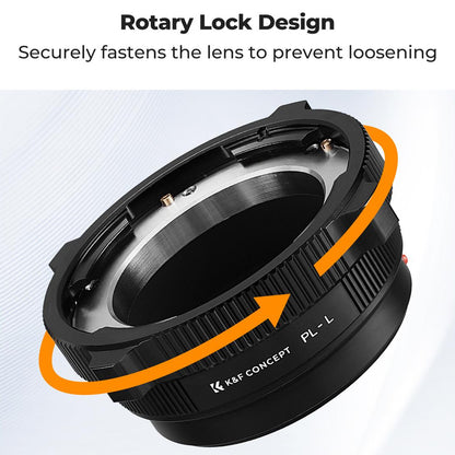 K&F Concept PL Adapter Lens for PL-Mount Lenses to Sony E-mount, Canon RF-Mount & L-mount Cameras