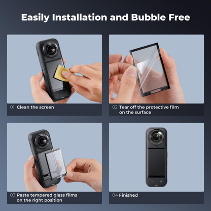 K&F Concept 3-Pack Tempered Glass Screen Protector for Insta360 X5/X4