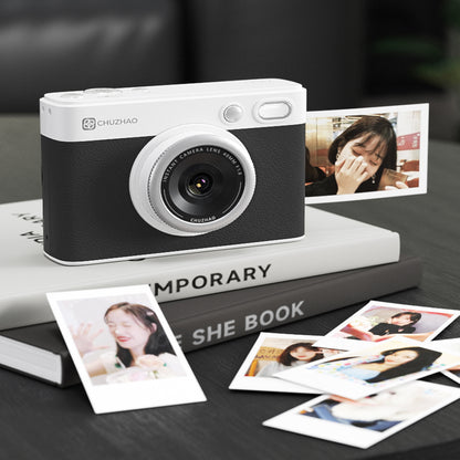 Chuzhao Instant Print Camera and Photo Printer (D1-P) with 10 Film Sheets, 2.1" x 3.2" Size, 1.54" IPS HD Screen, 4PASS Print Technology, Max 64GB MicroSD Card Slot, Mobile Smartphone Printing App Support | Black, Green