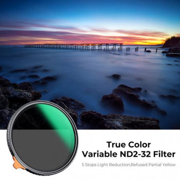 K&F Concept Nano-X Series 77mm 5-Stops ND2-ND32 True Color Variable ND Lens Filter for DSLR and Mirrorless Digital Camera Photography with Multi-Layer Optical Glass Coating, Neutral Density Filter | KF01-2160