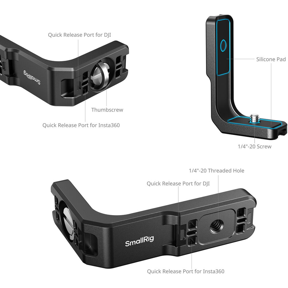 SmallRig Vertical‑to‑Horizontal Mount for Insta360 X5/X4 Air/X4/X3 | 5824
