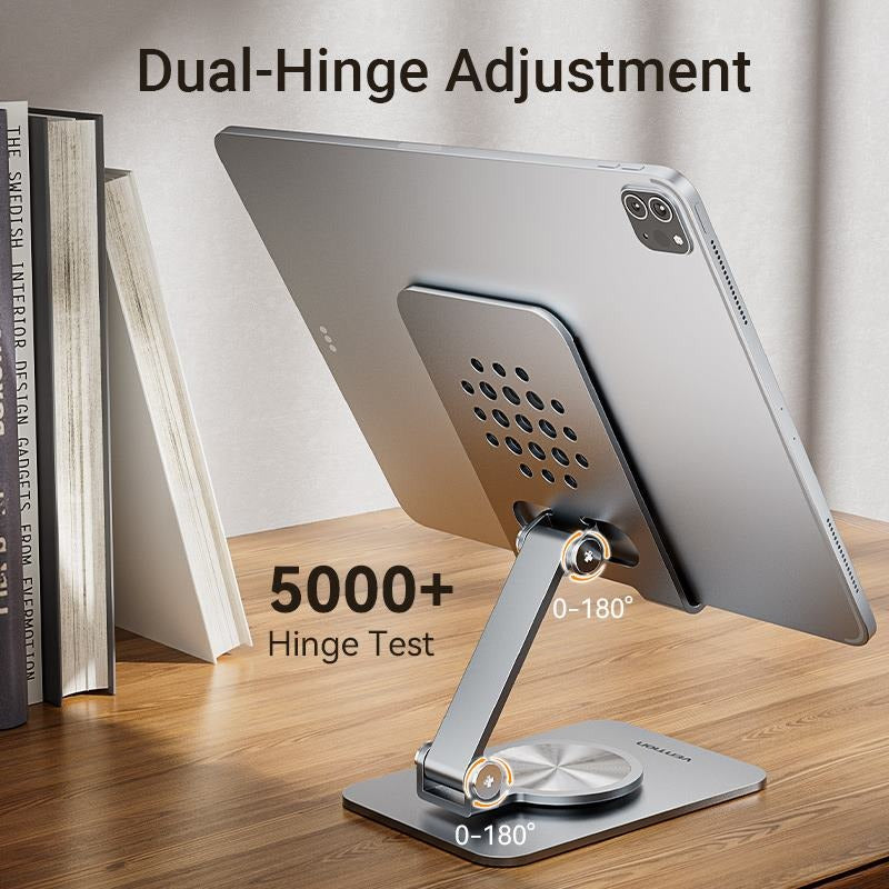 Vention Articulating Aluminum Alloy Tablet and Phone Holder Desk Stand with 360 Degree Rotatable for iPad, iPhone, Galaxy Tab, Android Smartphones etc. | KSDH0