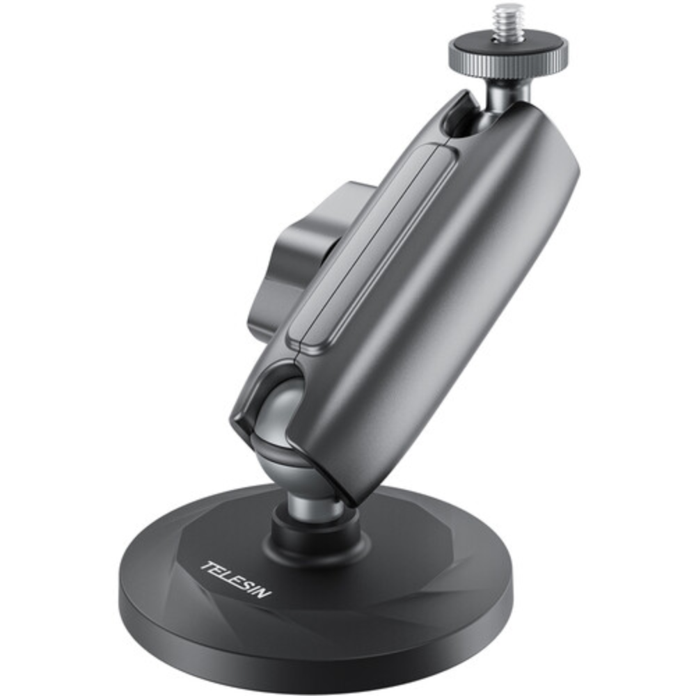 TELESIN Action Camera Magnetic Base Dual Ball Head Articulating Arm Mount for GoPro DJI OSMO Insta360 SJCAM