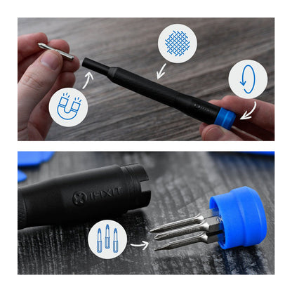 iFixit Essential Electronics Tool Kit with 16 Precision Screwdriver Bits, Magnetized Driver Handle, Integrated SIM Eject Tool, Angle Precision Tweezers, Spundger, and Suction Handle for Computers and Smartphones