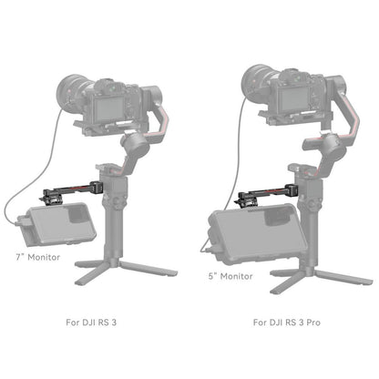 SmallRig Monitor Mount with NATO Clamp, Top & Bottom Shoe Mounts, 1.5kg Load Capacity and Tilt-Adjustable Thumbscrew Mount for DJI RS 2 & RSC 2 Gimbals 3026B