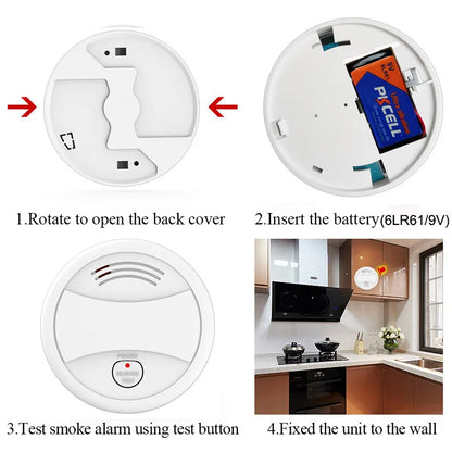DAYTECH Photoelectric Smart Smoke Detector Fire Preventive Alarm System with Wi-Fi and Tuya App. Control for Home, Office, School, Hotel, Hospital, Restaurant Indoor Establishments | SM10