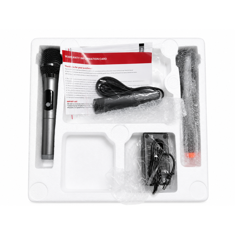 KONZERT PANALO 12 Portable Trolley Speaker 350W 12" Active Speaker and 2 Wireless Microphone Kit