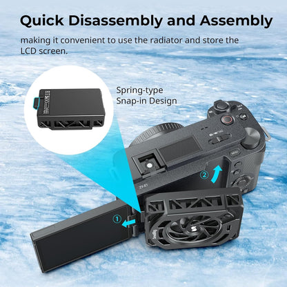 SmallRig Sp-on Cooling System for Select Sony / Canon / FUJIFILM Cameras with 0°C to 45°C Temperature Range, Thermoelectric Cooler, and Built-in Overheating, Short Circuits & Overvoltage Protection Systems | 4348 | 4815
