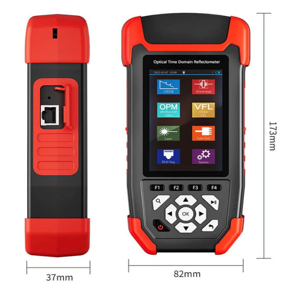 Noyafa NF-981 Fiber Optic Tester Reflectometer Fault Locator with Single Mode OTDR, Max 80km Test Distance, OPM LS VSL Function, 3.5" LCD Color Display, Micro USB Interface, TF Card Slot and 4000mAh Battery