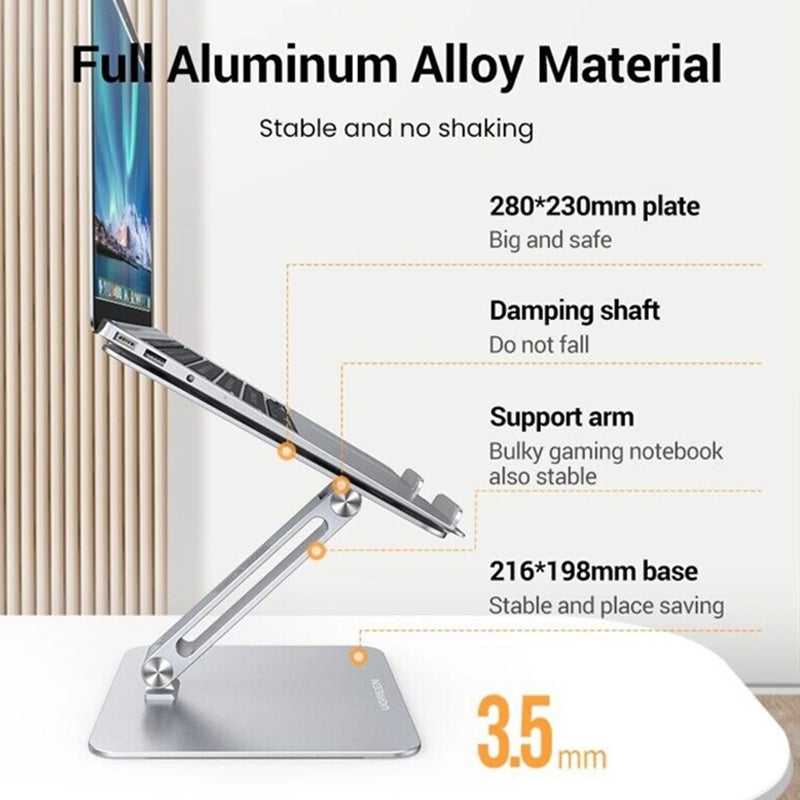 UGREEN Adjustable Aluminum Laptop and Tablet Stand for MacBook, iPad, Samsung Galaxy Tab, Huawei MatePad, Xiaomi Pad, etc. | 40291