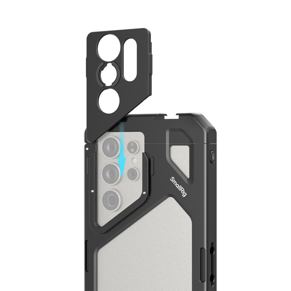 SmallRig Mobile Phone Video Cage Kit for Samsung Galaxy S24 Ultra Smartphone with T-Mount, 17mm Threaded and 67mm Magnetic Backplates, Cold Shoe Mounts, and Multiple 1/4"-20 Threaded Holes