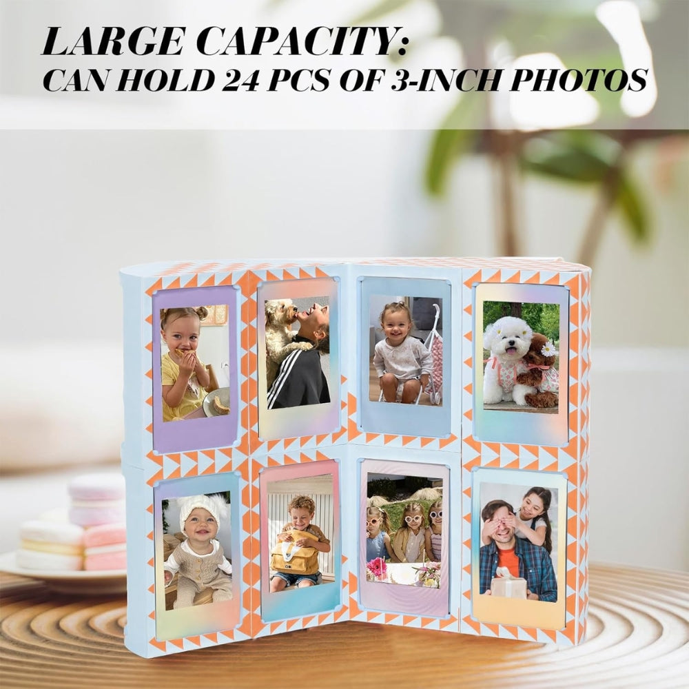 Pikxi Customizable Instant Mini Film Photo Frame for FUJIFILM Instax mini Cameras with 24-Slot Picture Pockets