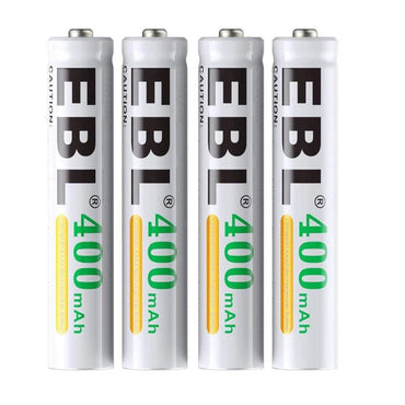 [CLEARANCE] EBL AAAA 1.2V Ni-MH 400mAh Rechargeable Batteries with Surface Pen (4pcs)