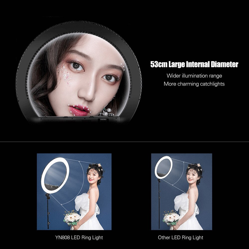 [CLEARANCE] Yongnuo YN808 LED Ring Light 5500K Day Light 800pcs Lamp Beads LED Video Light for Camcorder with Touch Button Function