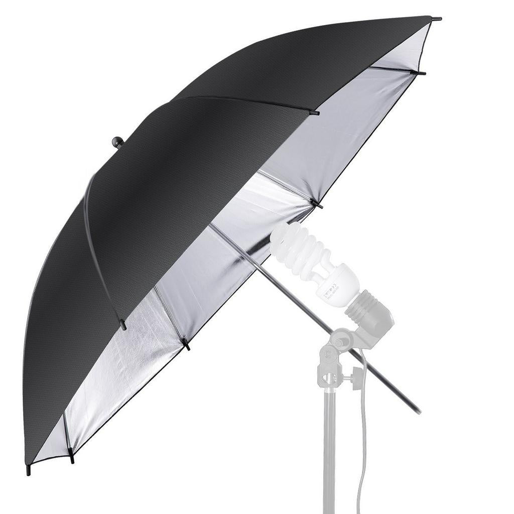 Pxel UM-BWS84 33"/83cm Studio Photography Soft Translucent/Black Silver Reflector 2in1 Double-Layer Umbrella For Studio Flash Strobe