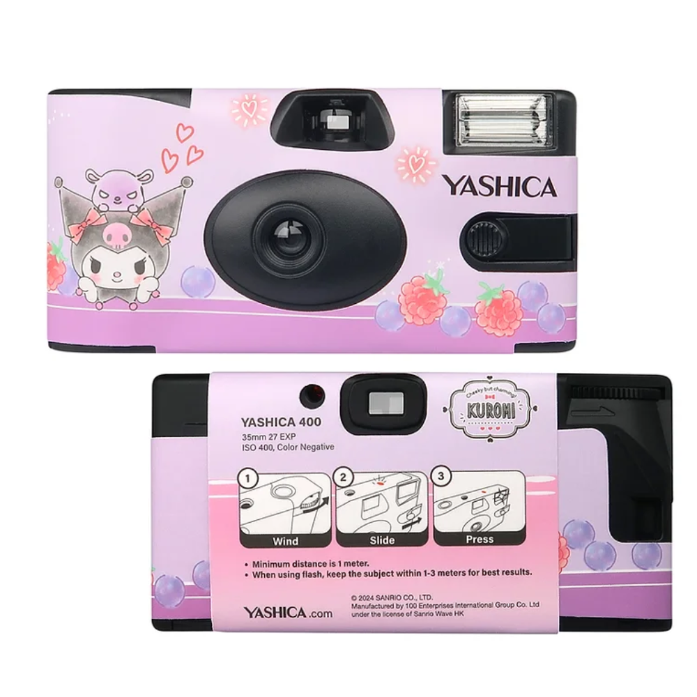 YASHICA x SANRIO Series 35mm ISO 400 F/11 Single Use Film Camera with 27 EXP Exposures for Color Prints and Photography