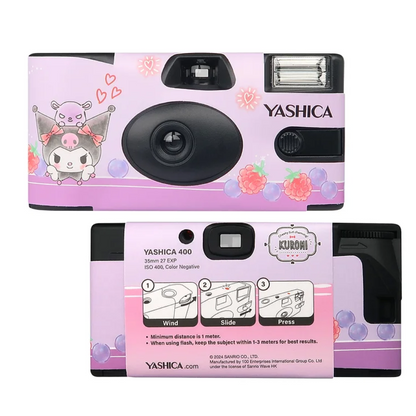 YASHICA x SANRIO Series 35mm ISO 400 F/11 Single Use Film Camera with 27 EXP Exposures for Color Prints and Photography