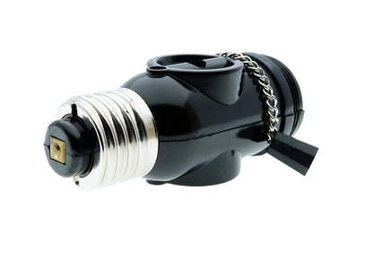 OMNI Chain Pull Socket with 2-Flat Pin Outlets 3A 220V for Electrical Light Socket | E27-712