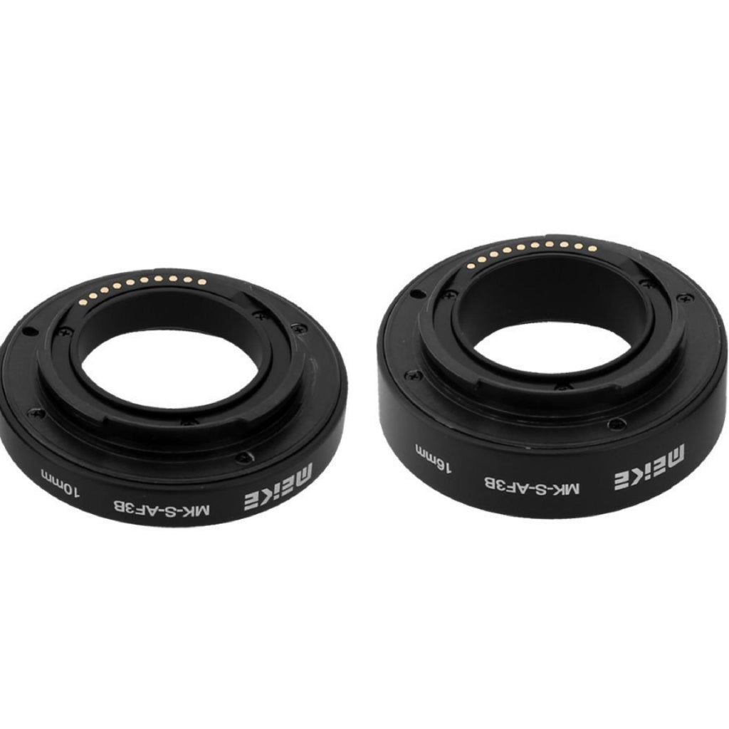 Meike MK-S-AF3B Plastic Auto Focus Macro Extension Tube 10mm 16mm for Sony Mirrorless a6300 a6000 a7 a7SII NEX E-Mount Camera ETC