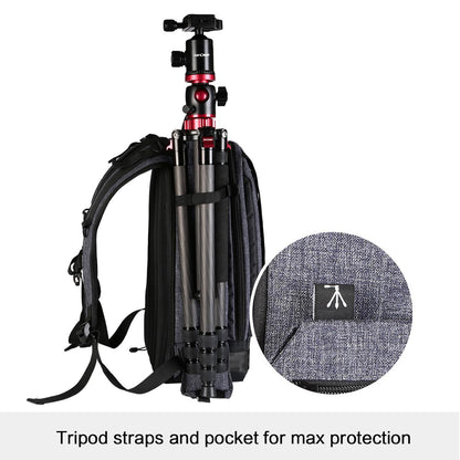 K&F Concept Large DSLR Camera Backpack Fit for Nikon Canon Camera & Laptop, Tripod for Travel Outdoors