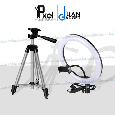 Pxel RK20 10-inch Bi-Color Ring Light USB Interface with 65cm Tabletop Tripod
