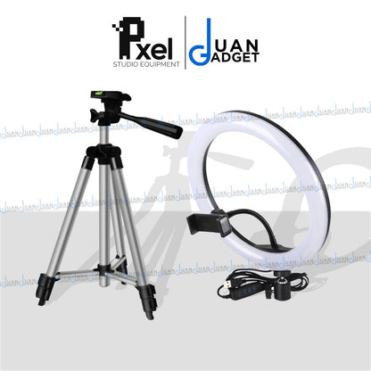 Pxel RK20 10-inch Bi-Color Ring Light USB Interface with 65cm Tabletop Tripod