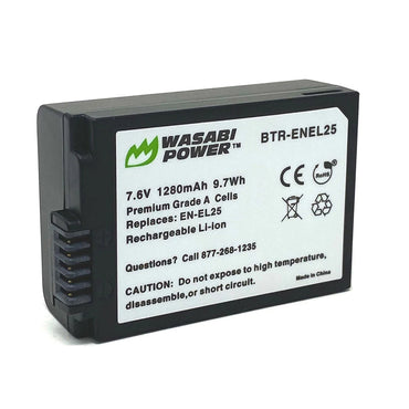 [CLEARANCE] Wasabi Power EN-EL25 Battery & Charger for Nikon Z30 Z50 Zfc Digital Cameras | EN EL25 ENEL25 | JG Superstore