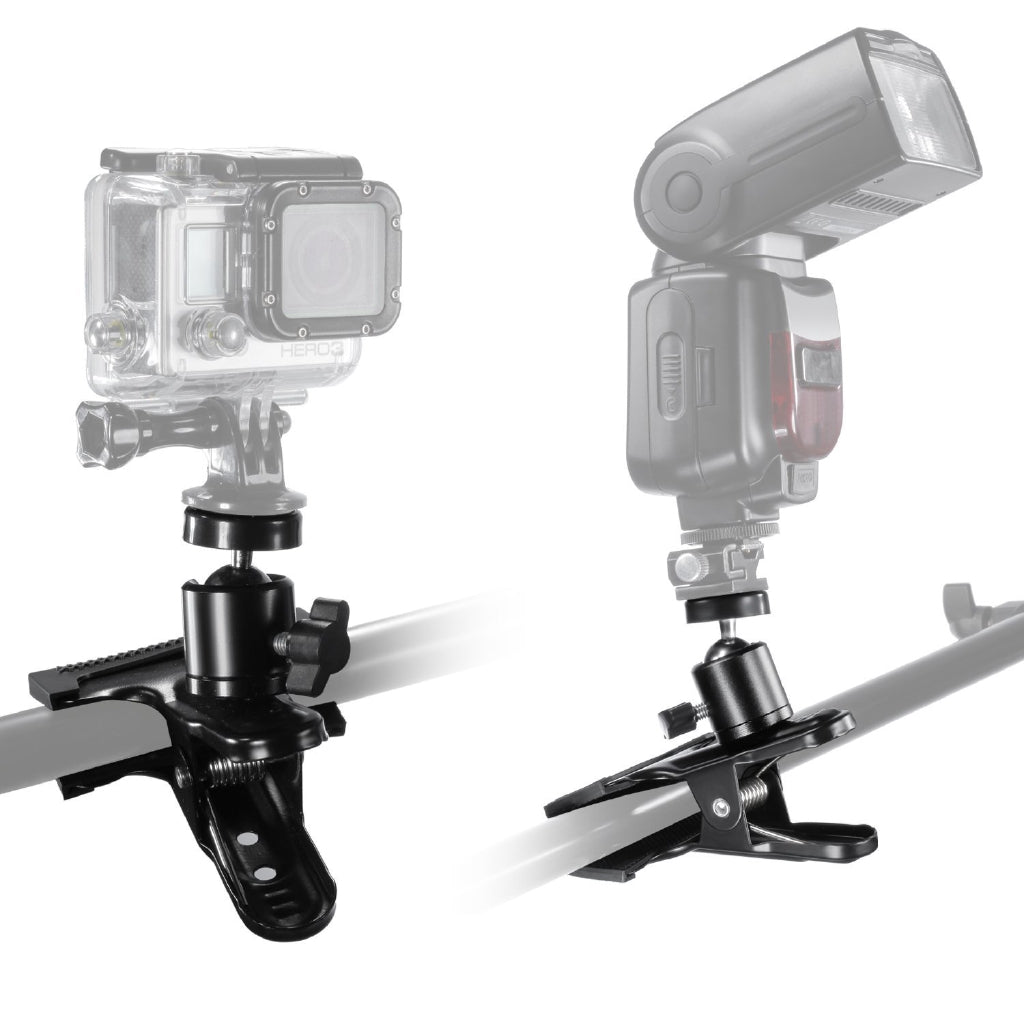 Pxel AA-CT1 Tripod Camera Clip Clamp Flash Holder Mount with 360 Swivel Photography Ball-Head 1/4" Threaded Screw for Camera Tripod, SLR, DSLR, Video Cameras, Studio Backdrop Camera