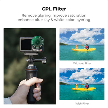 K&F Concept Nano-X Series 2-in-1 Hybrid ND2-32 / ND8 / ND16 / ND32 / ND64 / ND256 / ND1000 / ND32-512 + CPL Neutral Density Circular Polarizing Lens Filter Kit for DJI Osmo Action 3, 4 & 5 Pro, Anti-Glare Multi-Layer Coated AGC Glass