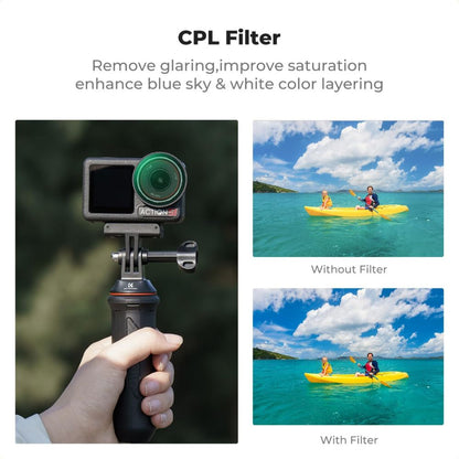 K&F Concept Nano-X Series 2-in-1 Hybrid ND2-32 / ND8 / ND16 / ND32 / ND64 / ND256 / ND1000 / ND32-512 + CPL Neutral Density Circular Polarizing Lens Filter Kit for DJI Osmo Action 3, 4 & 5 Pro, Anti-Glare Multi-Layer Coated AGC Glass