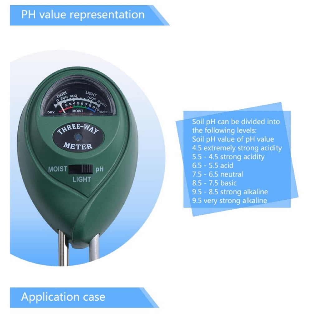 [CLEARANCE] Eagletech 3 in 1 Moisture / Light / PH Plant Flowers Soil PH Tester Hydroponics Meter
