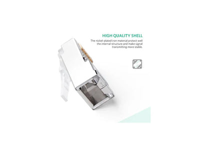 UGREEN CAT6 Shielding Crystal Head RJ45 Ethernet Network Adapter Crimp Connector (10 Pieces) | 20333