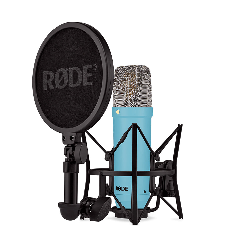 Rode NT1 Signature Cardioid Condenser Studio Microphone with HF6 1" Large Diaphragm Capsule, XLR 3-Pin Output, Phantom Powered for Recording, Podcasting, Live Streaming | Black, Blue, Purple, Green, Red, Pink