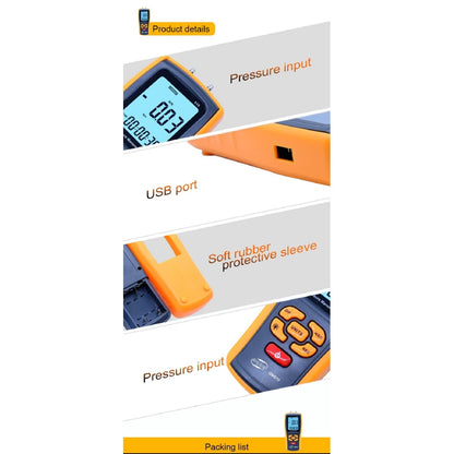 [CLEARANCE] Benetech GM520 Digital LCD Display Pressure Manometer +/-0.3% FSO(25degree) Pressure Manometer