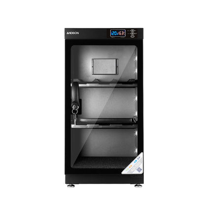 Andbon AD-50S, AD-50S-RM 50L Dry Cabinet Box Liters Digital LCD Display with Automatic Humidity Controller for Lens and Cameras (Black, Wooden)