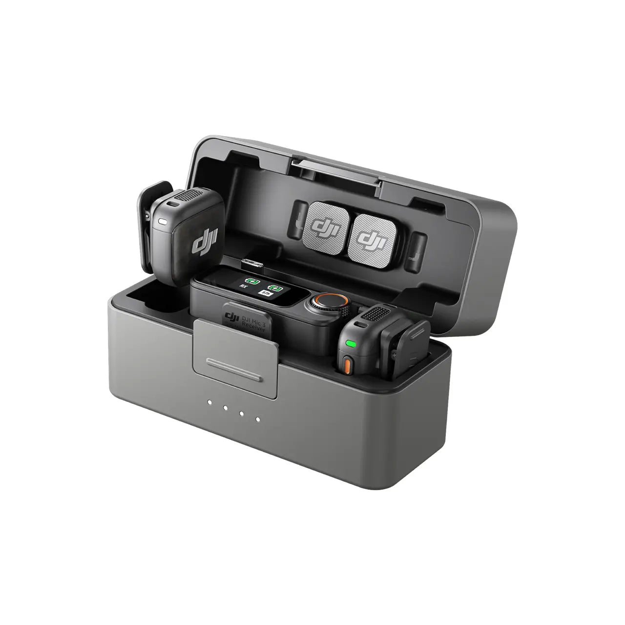 DJI Mic 3 / Mic 2 2TX + 1RX Wireless Microphone System 2 Person Lavalier Mic with Charging Case, Touchscreen Onboard Controls, Dual Band Wireless & Bluetooth Connection for Camera, Smartphone, Vlogging & Content Creation