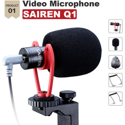 [CLEARANCE] Ulanzi VM-Q1 Condenser Cardioid Shotgun Microphone with ST-07 Phone Holder & MT-08 Mini Tripod for Vlogging Livestream Youtube Recording Streaming Video Content | Vlog Kit 2 1914