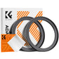 K&F Concept 2-PC Step-Up Rings (Small-to-Large) Aluminum Filter Adapters for Camera Lenses to fit Larger Lens Filters with Microfiber Cleaning Cloth & Storage Case