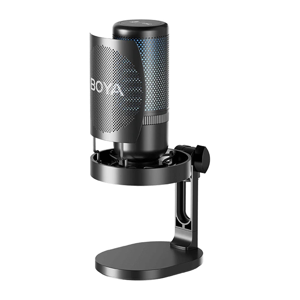 BOYA K3 Vibrant Lighting RGB Desktop USB-C Condenser Microphone with Supercardiod Polar Pattern, Noise Cancellation & Hi-Fi Audio for Podcasting, Gaming & Streaming