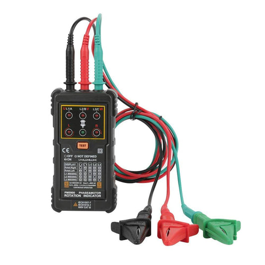 PeakMeter PM5900 Tri-Motor Rotation Indicator Meter Sequence Tester Rotary Field Indicator 3 Phase System Motor Tester