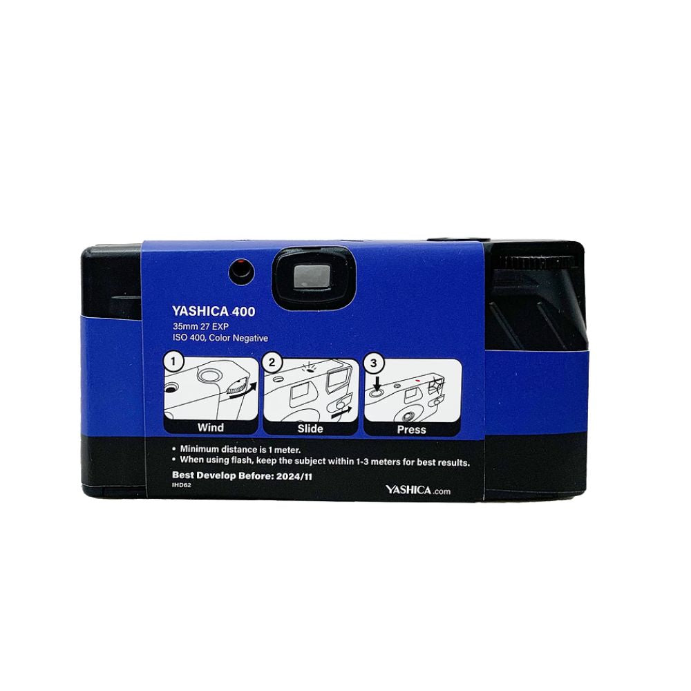 YASHICA Classic Boy Series 35mm ISO 400 F/11 Single Use Film Camera with 27 EXP Exposures for Color Prints and Photography
