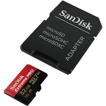 Sandisk Extreme Pro Micro SD Card 32GB UHS-I SDHC Class 10, 100mb/s and 667x Read and Write Speed, A1 with Adapter | Model - SDSQXCG-032G-GN6MA