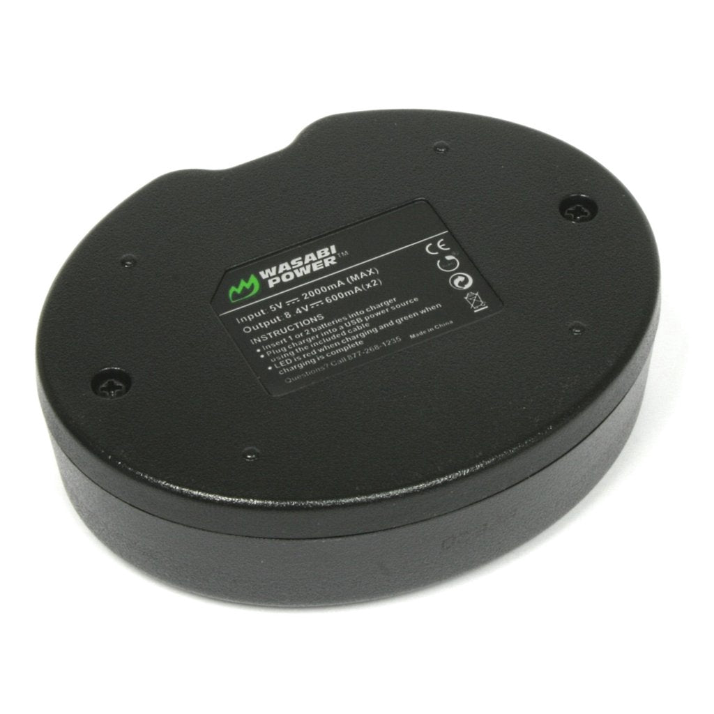 [CLEARANCE] Wasabi Power Battery EN-EL20 (2-Pack) EL20 and Dual USB Charger for Nikon EN-EL20, EN-EL20a and Blackmagic Pocket Cinema Camera