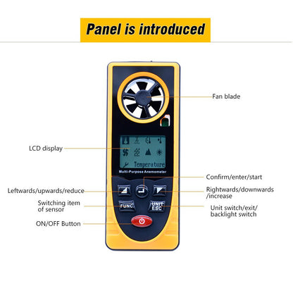 [CLEARANCE] Benetech GM8910 Multifunctiol Digital Anemometer Eight functions, with backlight